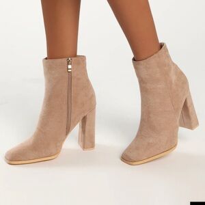 Women's Tan Suede Ankle Boots